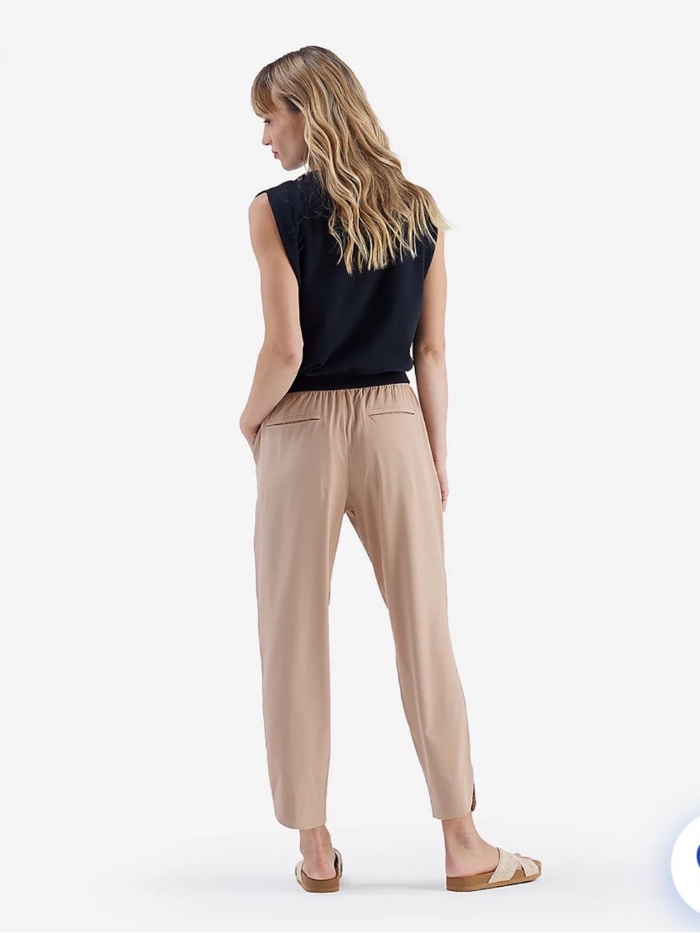 Freely Beige Elastic-Waist Tapered Women’s Trousers